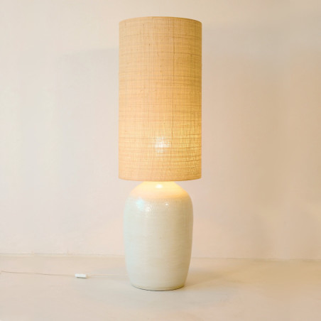 BOTERO M - Pied de Lampe Céramique Crème H60 Ø32 cm