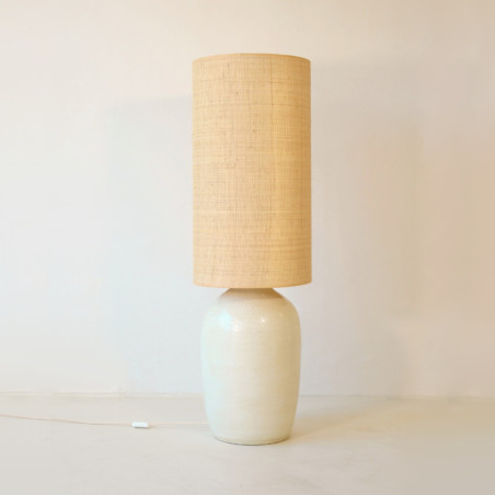 BOTERO M - Pied de Lampe Céramique Crème H60 Ø32 cm