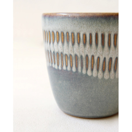 Gaudina — Artisan stoneware mug, Dune and Iode | Masamé