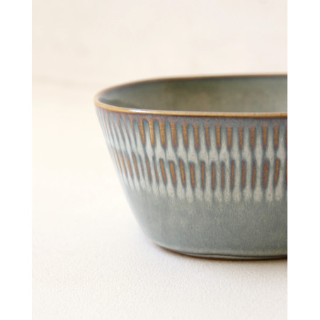 Gaudina — Artisan stoneware bowl, Dune and Iode | Masamé