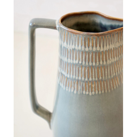 Gaudina — Artisan stoneware carafe 2.5L, Dune and Iode | Masamé