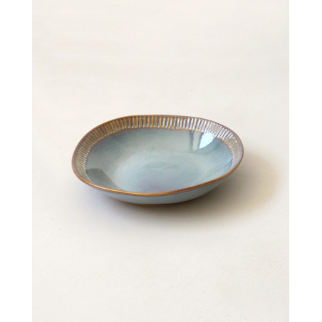 Gaudina — Stoneware soup plate, Dune and Iode | Masamé