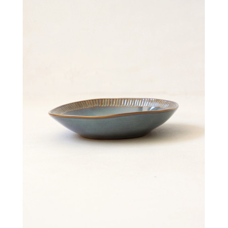 Gaudina — Stoneware soup plate, Dune and Iode | Masamé