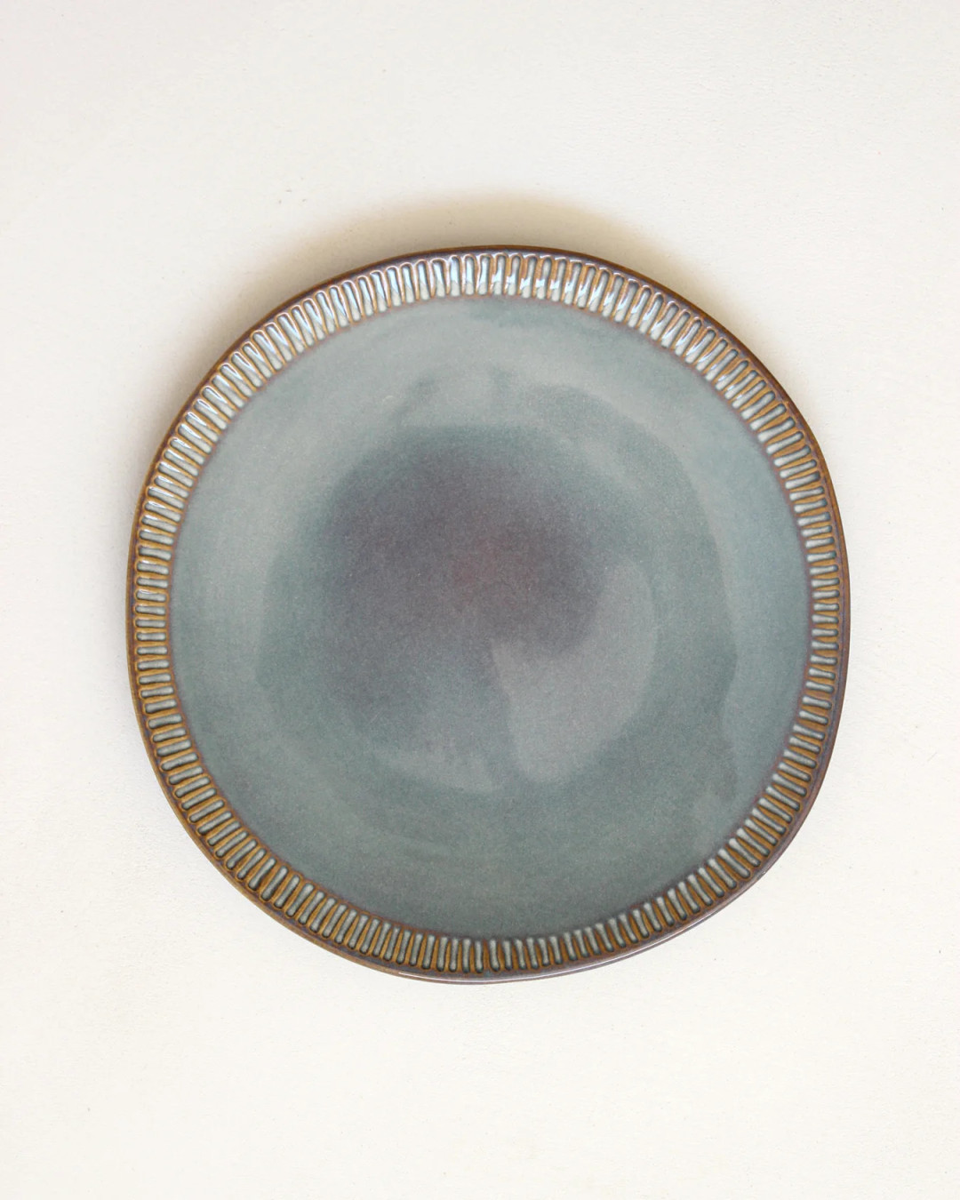 Gaudina — Large round stoneware plate, Dune and Iode | Masamé