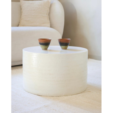 Endoume — Artisan round ceramic coffee table | Masamé