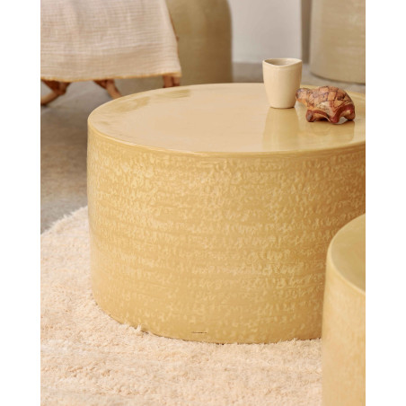 Endoume — Artisan round ceramic coffee table | Masamé