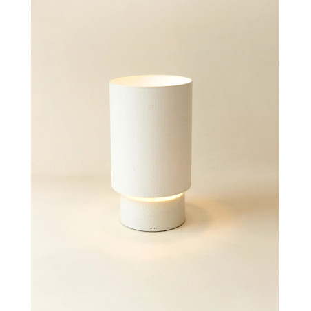 Sormiou S — Ceramic table lamp Calcaire, jute shade | Masamé