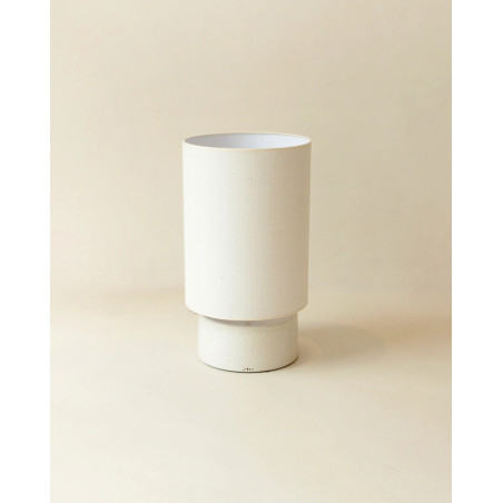 Sormiou S — Ceramic table lamp Calcaire, jute shade | Masamé