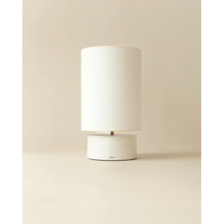 Sormiou S — Ceramic table lamp Calcaire, jute shade | Masamé
