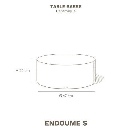 Table basse ronde en terracotta finition crème - Masame