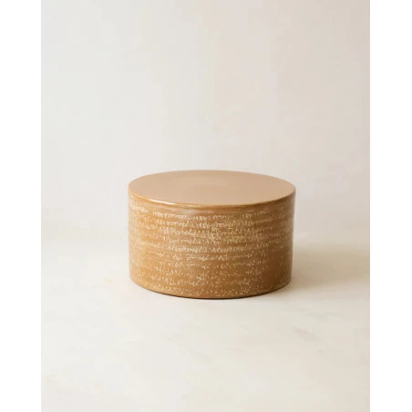 Table basse ronde en terracotta finition crème - Masame