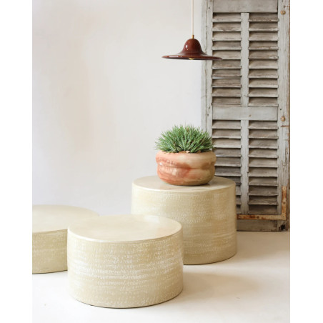 Endoume — Artisan round ceramic coffee table | Masamé