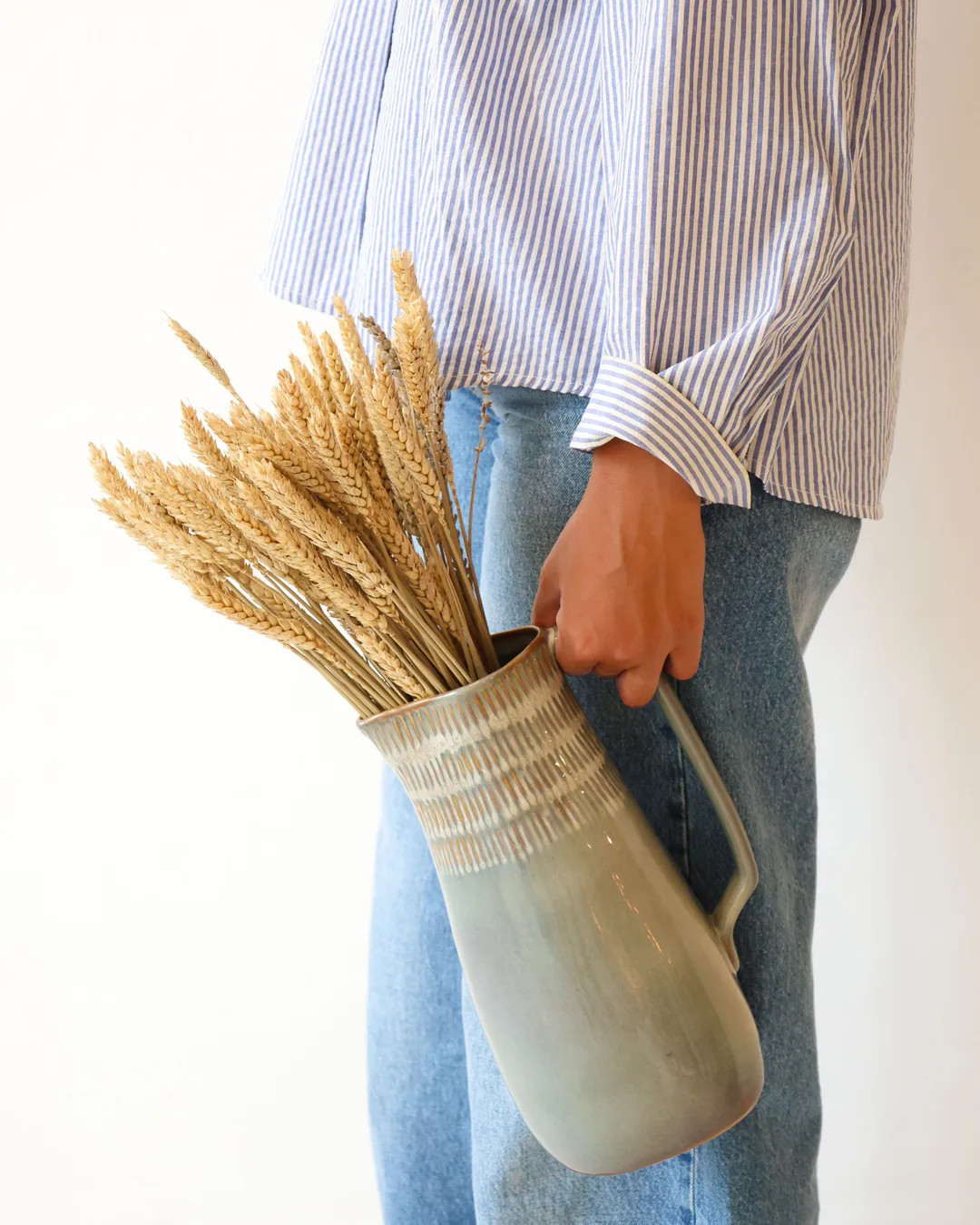 Gaudina — Artisan stoneware carafe 2.5L, Dune and Iode | Masamé