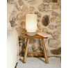 Sormiou S — Ceramic table lamp Calcaire, jute shade | Masamé