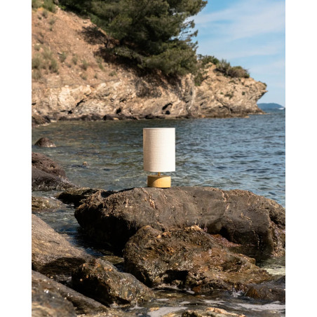 Sormiou S — Ceramic table lamp Safran, jute shade | Masamé