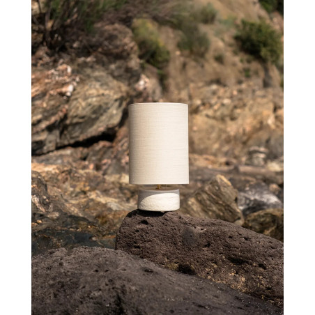 Sormiou S — Ceramic table lamp Calcaire, jute shade | Masamé