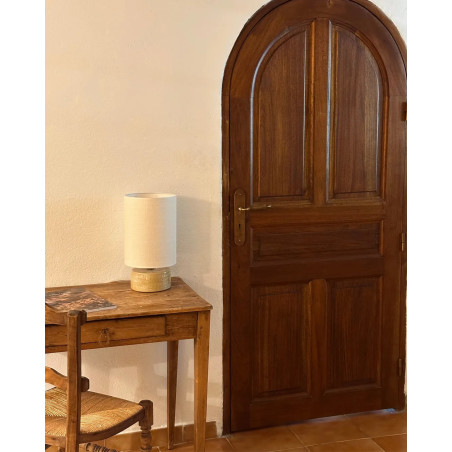 Sormiou S — Ceramic table lamp Safran, jute shade | Masamé