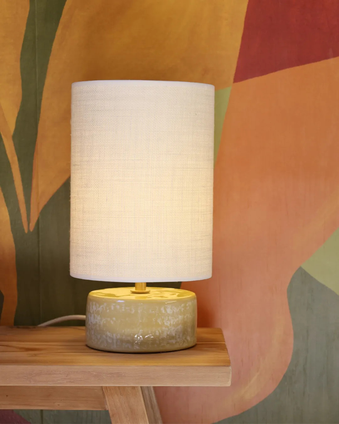 Sormiou S — Ceramic table lamp Lin, jute shade | Masamé