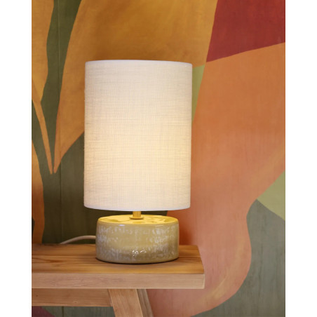 Sormiou S — Ceramic table lamp Lin, jute shade | Masamé