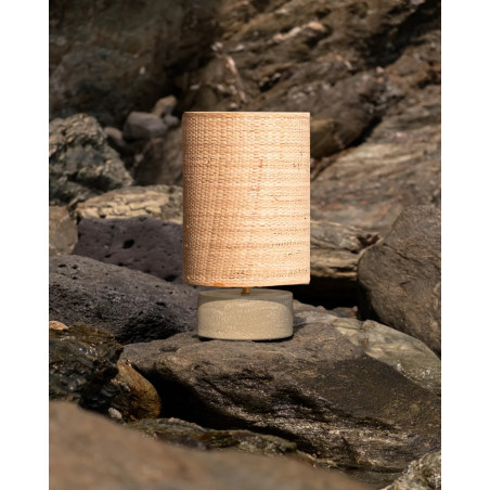 Sormiou M — Lampe céramique Lin, abat-jour jute ou raphia