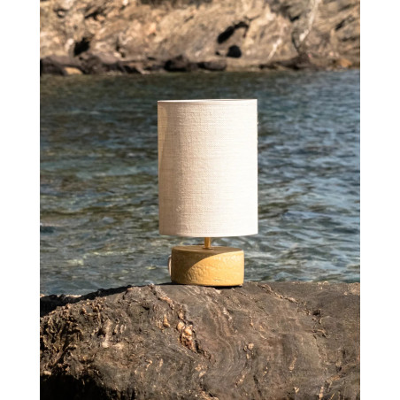 Sormiou S — Ceramic table lamp Safran, jute shade | Masamé