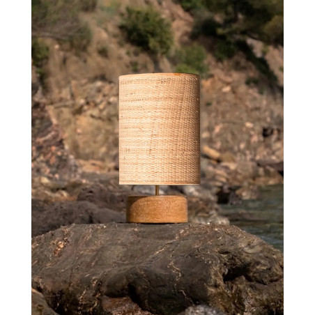 Sormiou M — Lampe céramique Ambre, abat-jour jute ou raphia