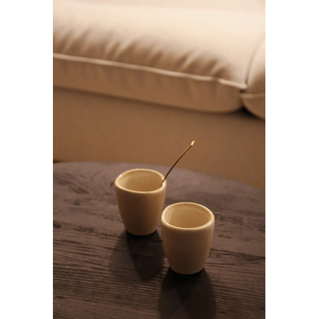 Gaudina — Tasse expresso en grès, Dune et Iode | Masamé