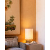 Sormiou M — Lampe céramique Safran, abat-jour jute ou raphia