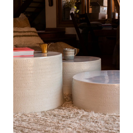 Endoume — Artisan round ceramic coffee table | Masamé