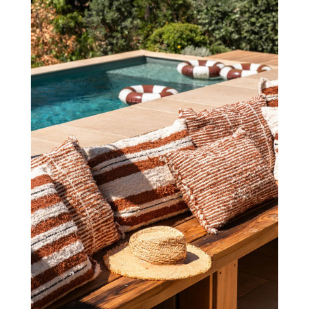 Tarifa — Artisan cotton cushion Sienne, handmade Portugal